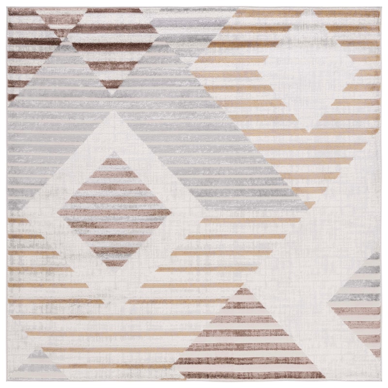SAFAVIEH Palma Lassie Mid-Century Modern Rug - 3' Square - Beige/Light Grey
