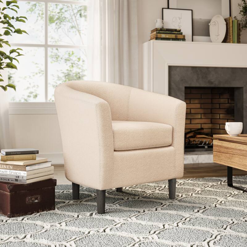 Sasha Boucle Barrel Chair - Cream