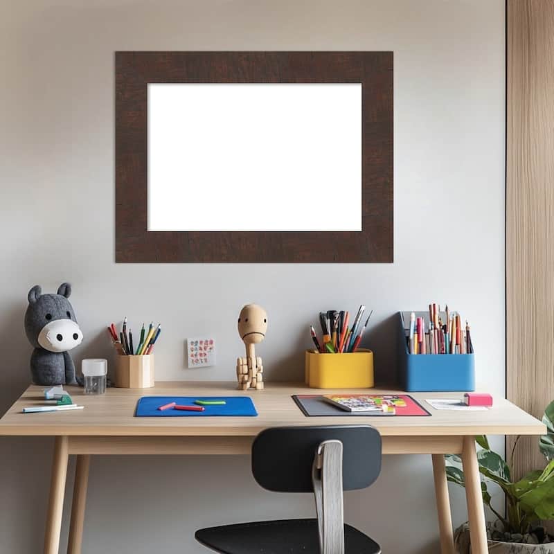 Amanti Art Wildwood Brown Framed Dry Erase Magnetic Board