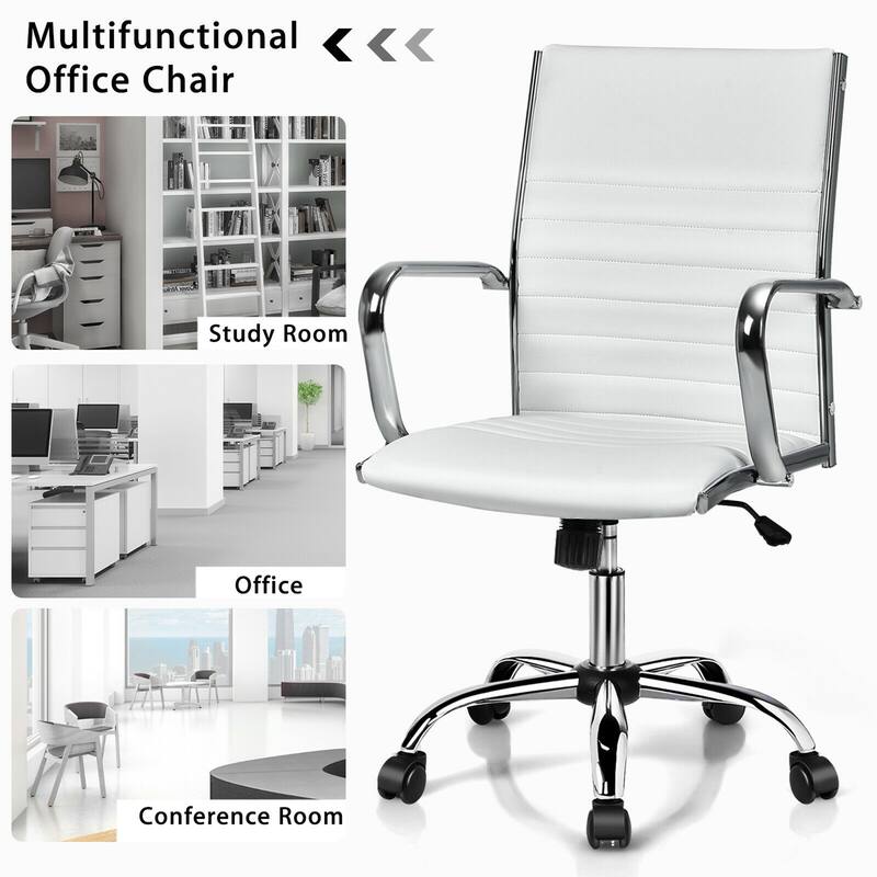 Gymax PU Leather Office Chair High Back Conference Task Chair