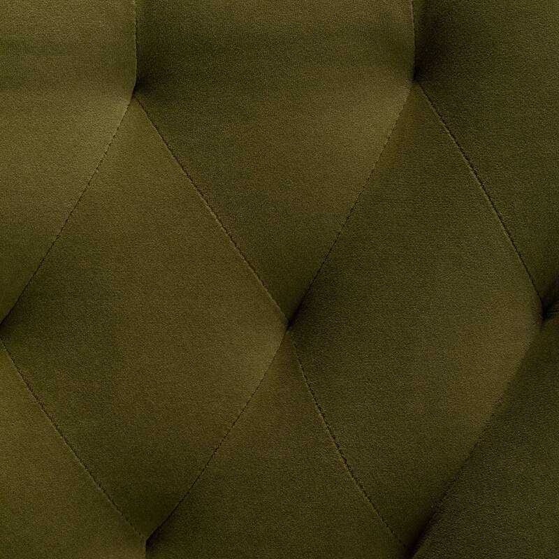 SEYNAR Modern Boucle Velvet Upholstered Accent Dining Chair Set of 2 Tufted Back Armless Chair with Golden Legs