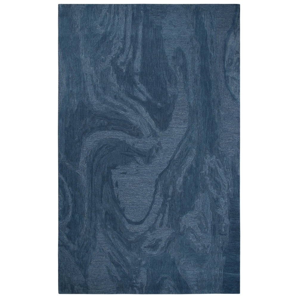 Alora Decor Emerson Blue Abstract Hand-tufted Wool Rug