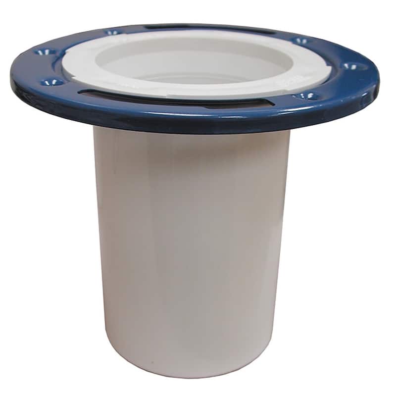Jones Stephens C53600 4 X 3 Closet Flange With Metal Swivel - White/Blue - White/Blue