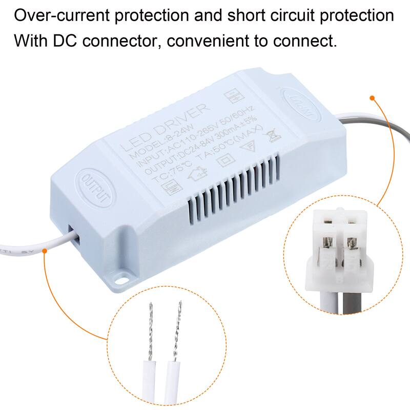 8-24W 300mA LED Driver AC110-265V Output 24-84V DC Connector Rectifier