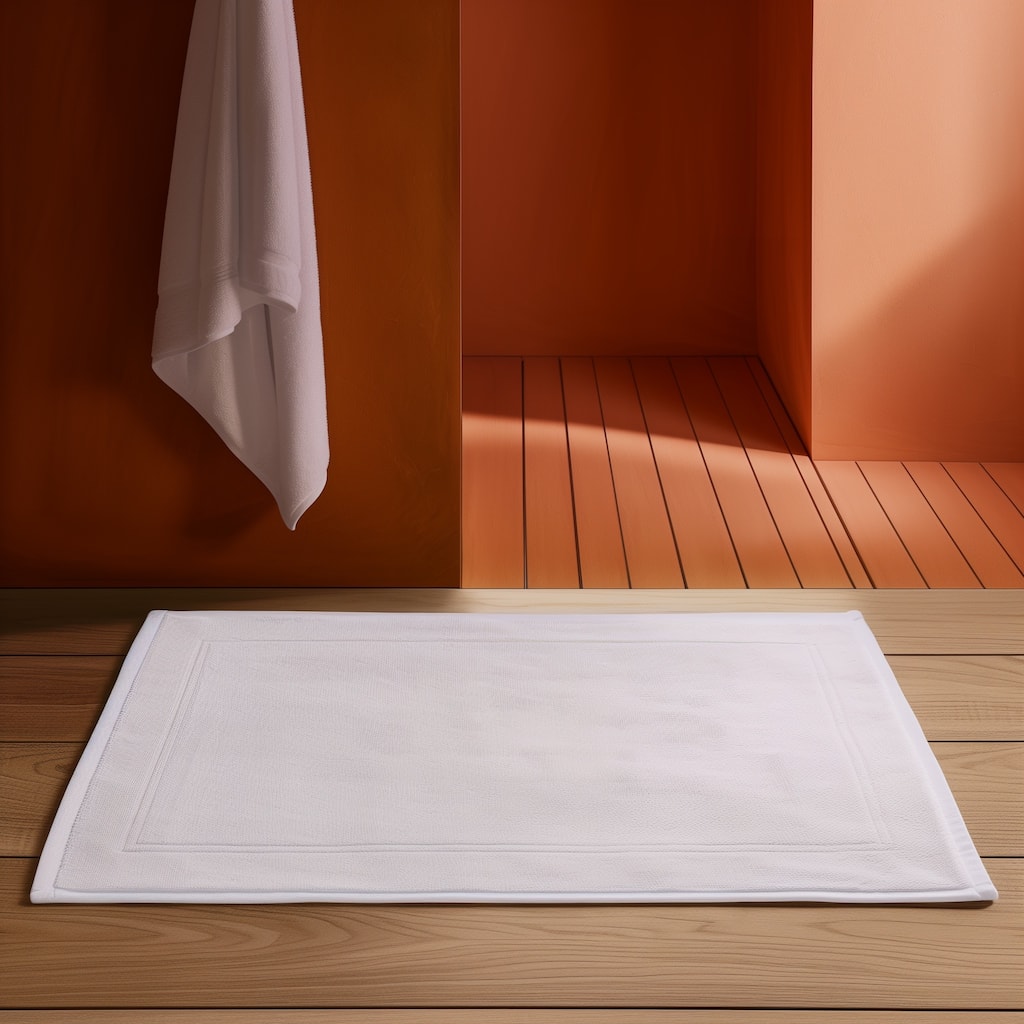 100% organic 750 GSM bath mat, 20x30in, crisp white - 20x30