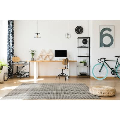 Gray Contemporary Geometric Thomas Area Rug - 5' x 8'