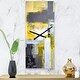 preview thumbnail 11 of 10, Designart 'Grey and Yellow Blur Abstract' Oversized Modern Wall CLock 12 in. Wide x 28 in. High