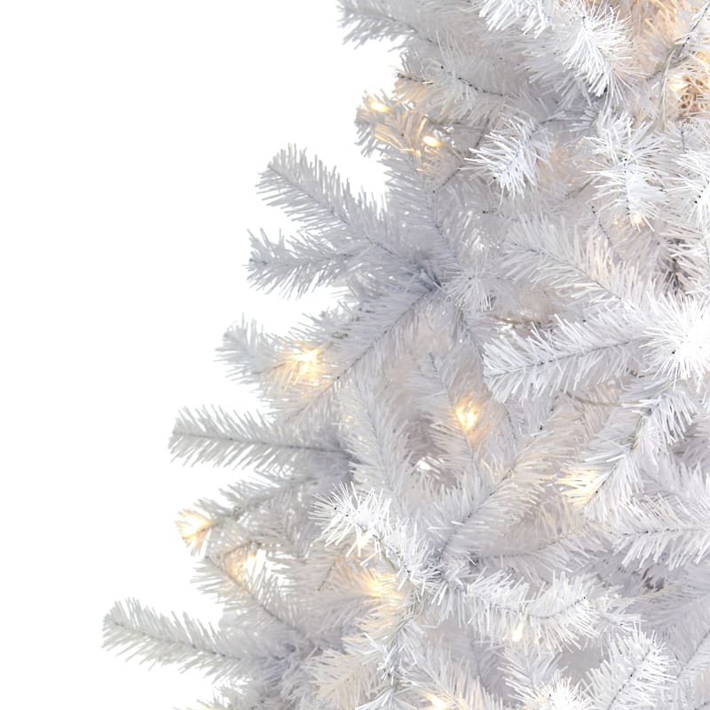 Snowy White Christmas Tree 6ft Pre-Lit - Holiday Decor with 250 Lights & Bendable Branches - 72