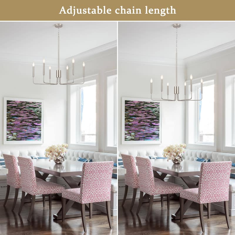 6-Light 29.52-inch Farmhouse Candle Chandelier for Foyer Kitchen Bedroom