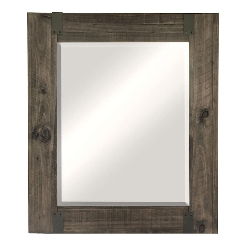 Magnussen Home Abington Weathered Charcoal Drawer Dresser with Portrait Mirror