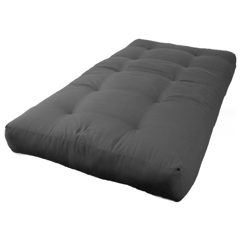 7-inch Thick Twill Futon Mattress (Twin, Full, or Queen) - Steel Grey - Twin
