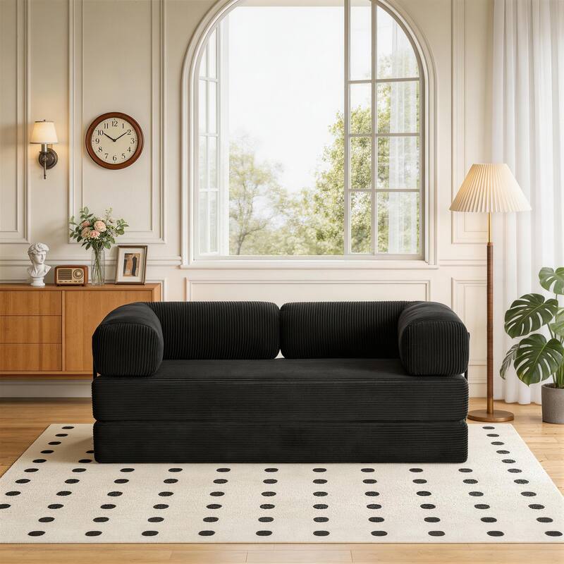 Corduroy Large Couch Convertible Floor Sofa Bed Sleeper