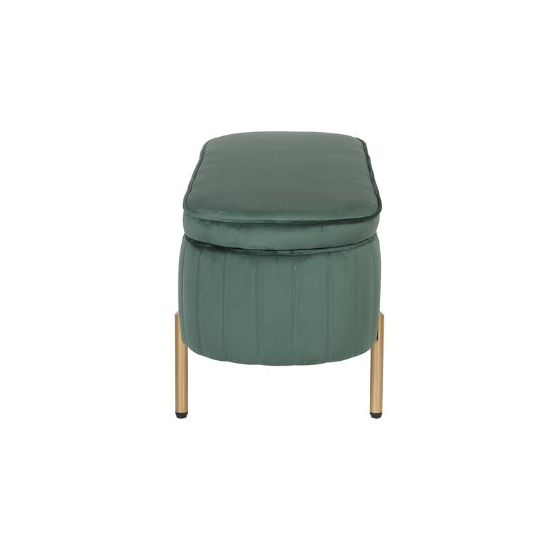 Porthos Home Vrai Storage Ottoman Bench, Velvet and Gold Legs