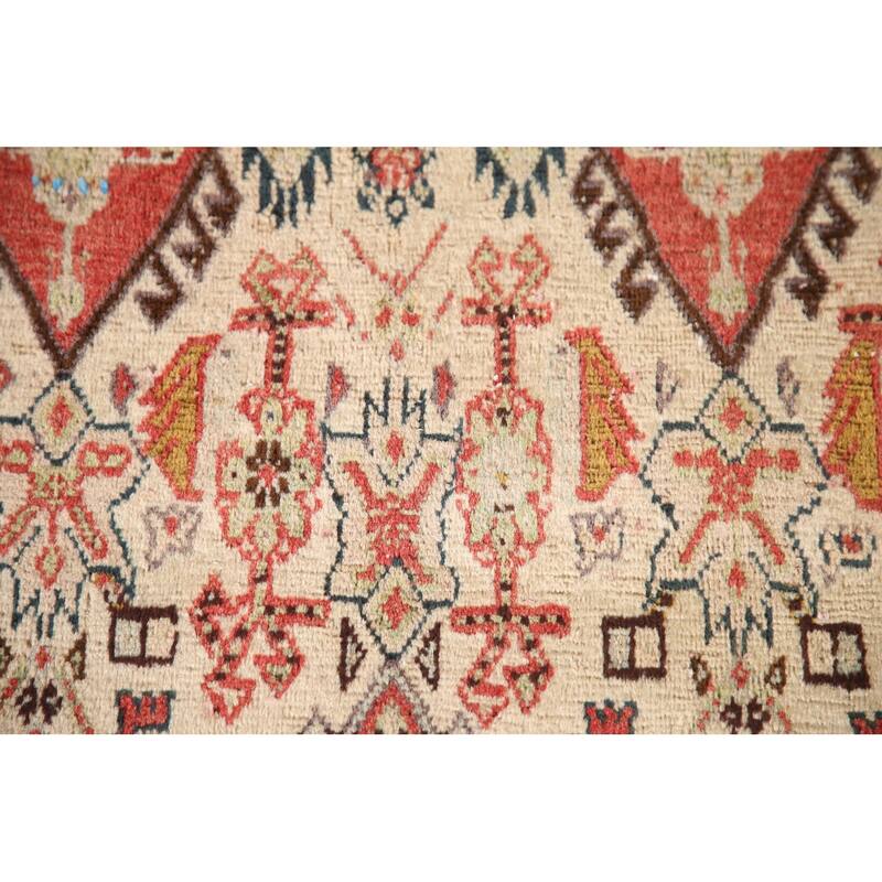 Vegetable Dye Shiraz Kashkoli Persian Antique Rug Handmade Wool Carpet - 3'4"x 4'10"