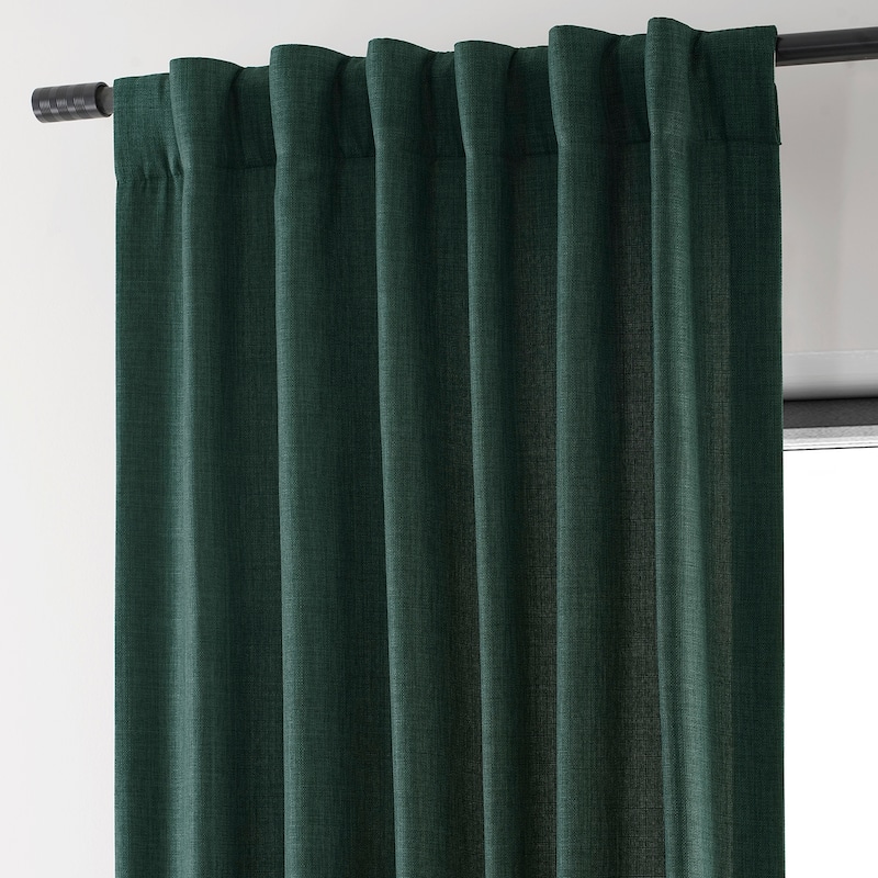 Exclusive Fabrics Italian Faux Linen Room Darkening Curtains (1 Panel) - Sophisticated Drapery for Versatile Décor