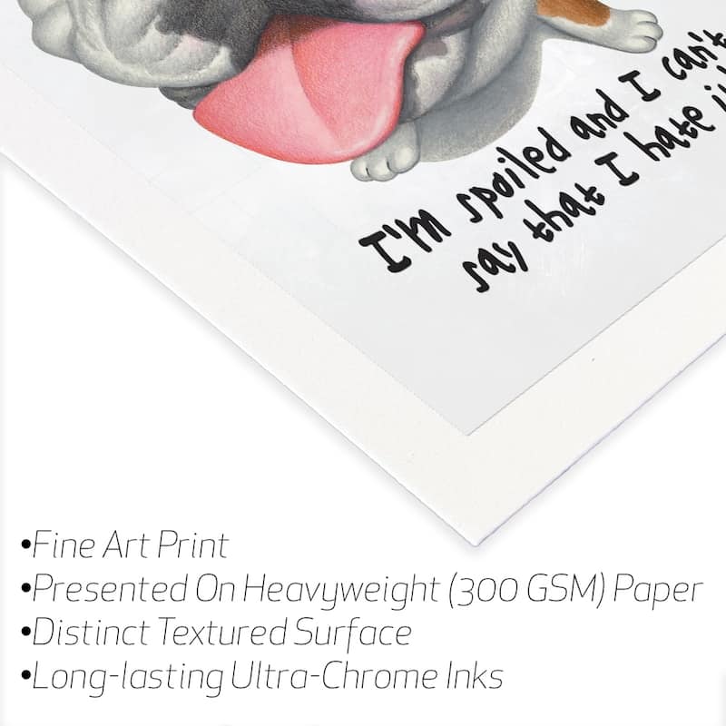 Bulldog With Sign Fine Art Paper Print by Danny Gordon - Multi - 32x24