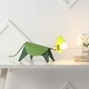 preview thumbnail 3 of 6, Bradley 7.5" Modern Industrial Iron Triceratops LED Kids' Lamp, Green by JONATHAN Y