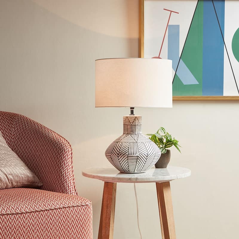 Boho Ceramic Table Lamp,for Living Room,Hallway,Entryway