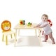 preview thumbnail 17 of 16, Kids Table and 2 Chairs Set, 3 Pieces Toddler Table and Chair Set, Wooden Activity Play Table Set (Lion&Monkey)