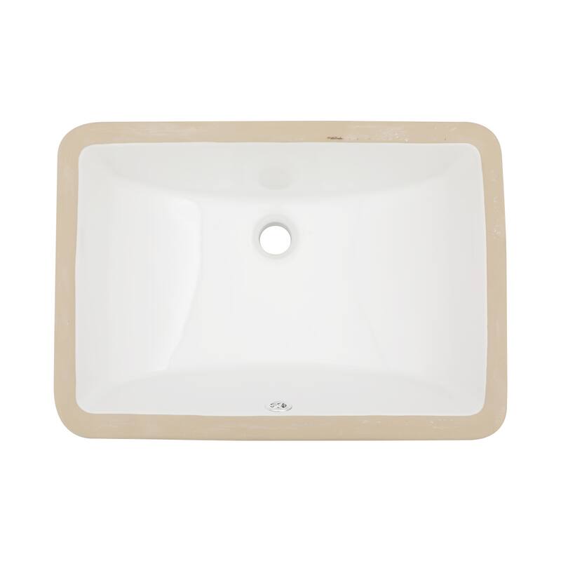 Ceramic Rectangular Undermount Bathroom Sink with Overflow