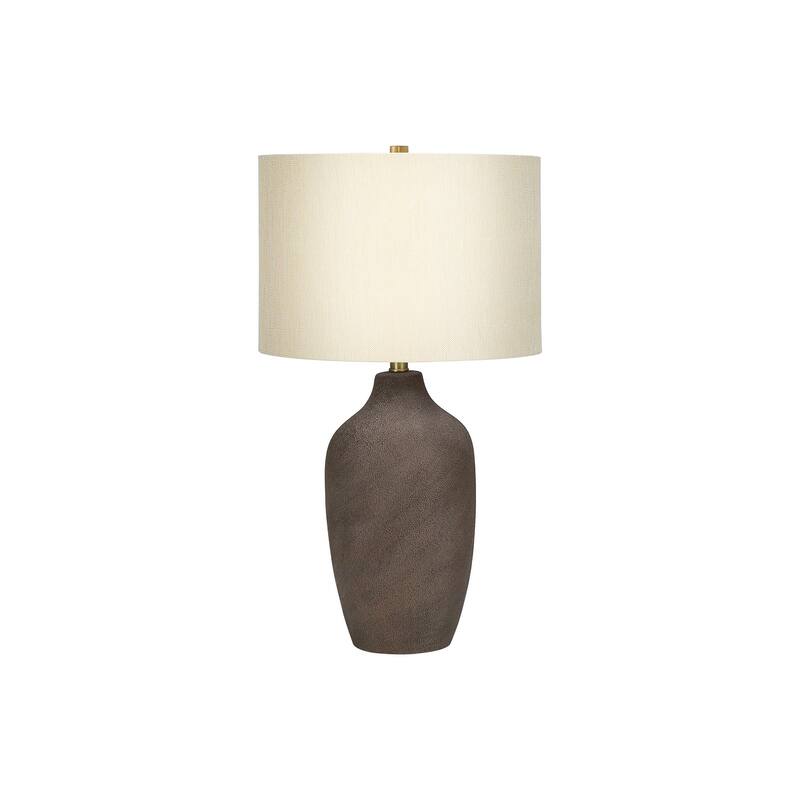 Lighting, 27"h, Table Lamp, Grey Ceramic, Beige Shade, Contemporary