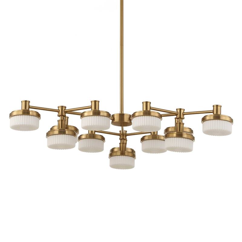 Uttermost Wedge 12 Lt LED Brass Chandelier - 40.625"W x 40.625"D x 7.25"H