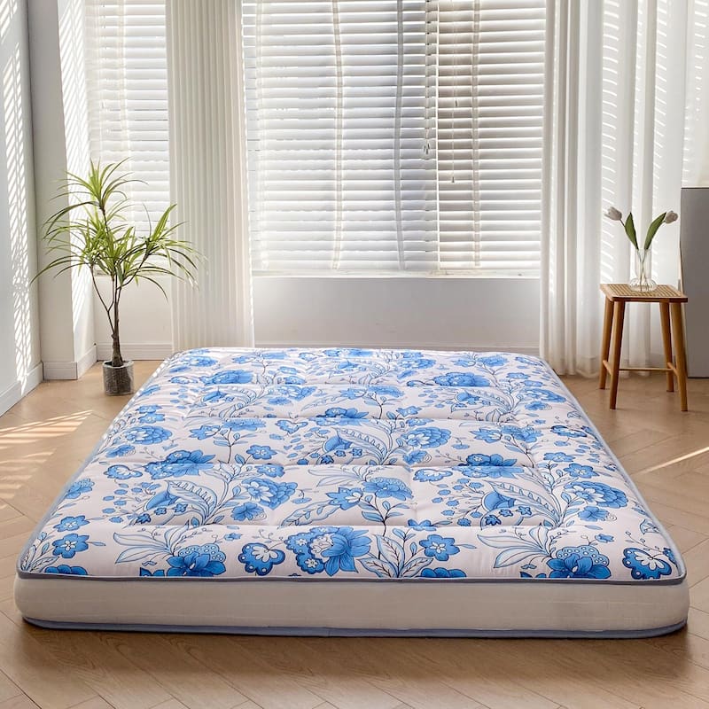 6-inch Thick Floral Pattern Floor Bed Futon Mattress