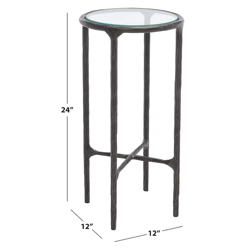 SAFAVIEH Couture Wubke Forged Metal Tall Round End Table, Fully Assembled - 12"W x 12"D x 24"H
