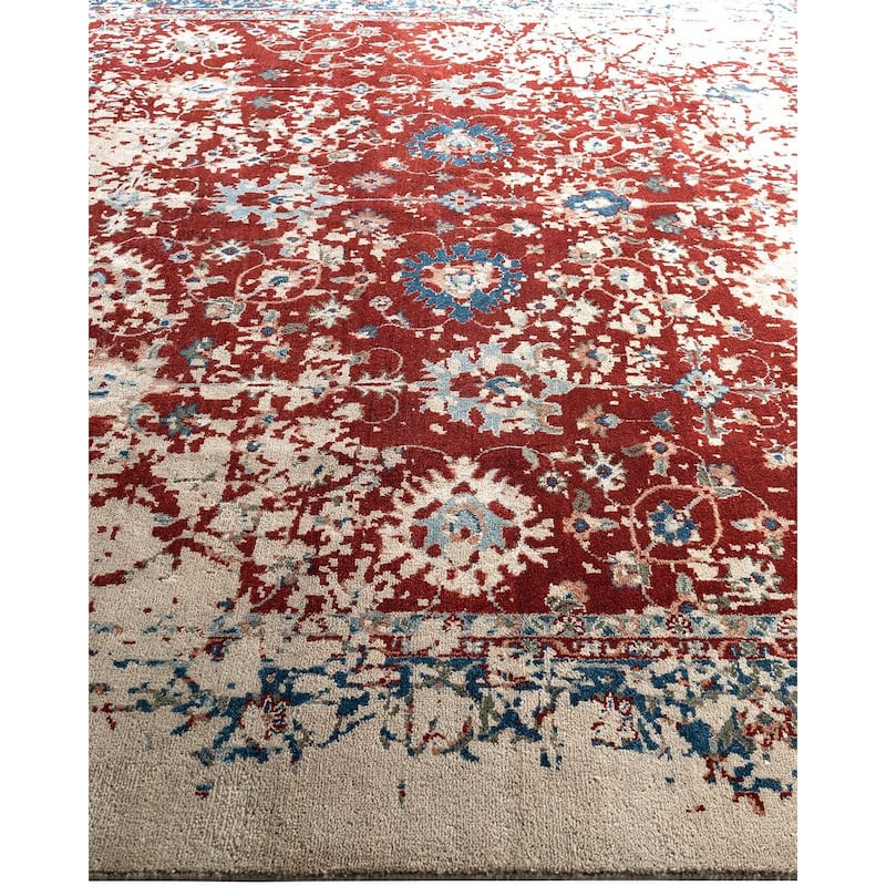 Ikat One-of-a-Kind Hand-Knotted Area Rug - Beige, 8' 1" x 10' 4" - 8' 1" x 10' 4"
