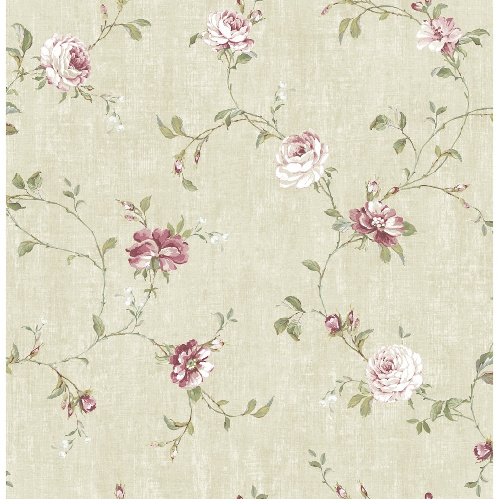 Seabrook Designs Govinda Floral Vine Unpasted Wallpaper