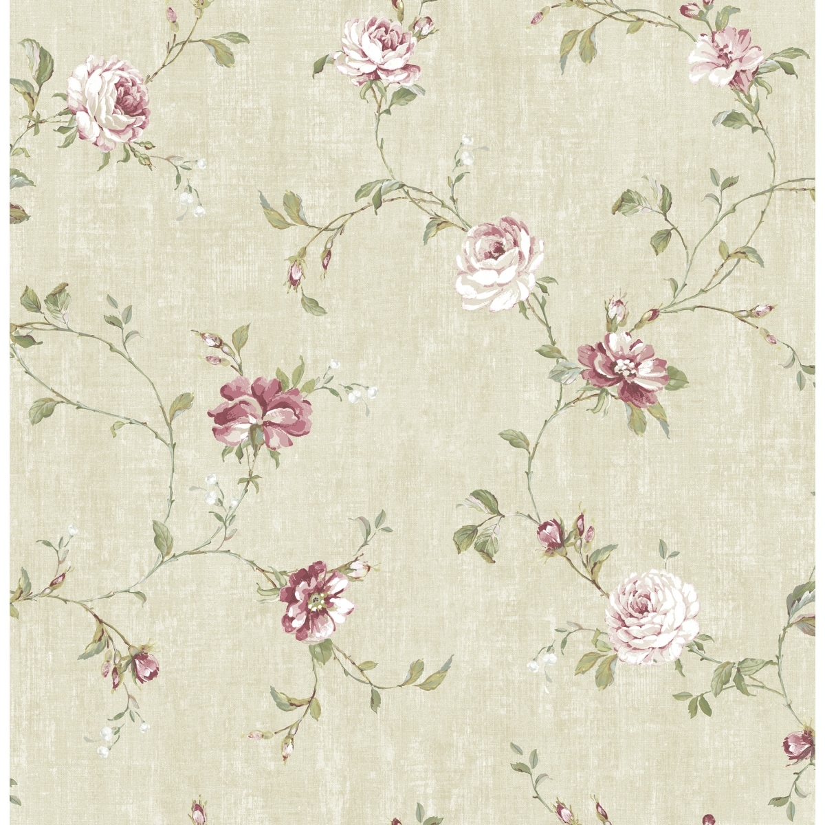 Seabrook Designs Govinda Floral Vine Unpasted Wallpaper
