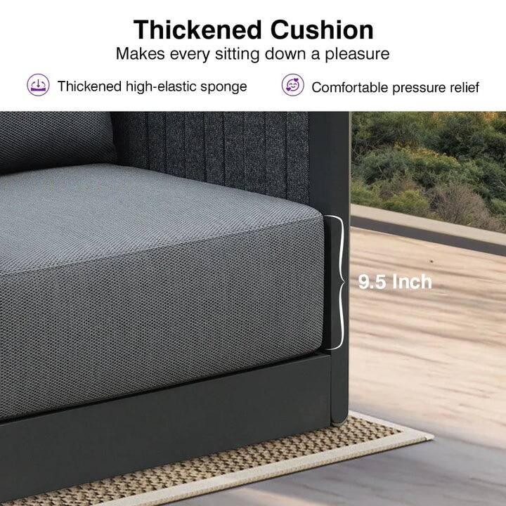 PURPLE LEAF Sanori Modern Couch Living Room Set Symmetrical Patio Conversation Set Patio Sofas Set for Poolside Graden