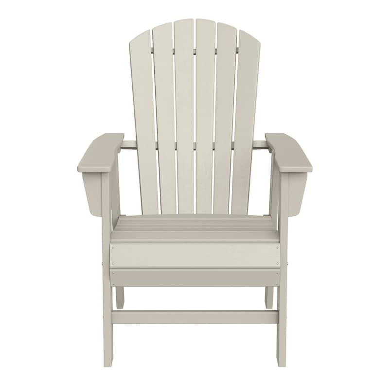 Altura Hdpe All Weather Outdoor Patio Adirondack Dining Chair - Sand