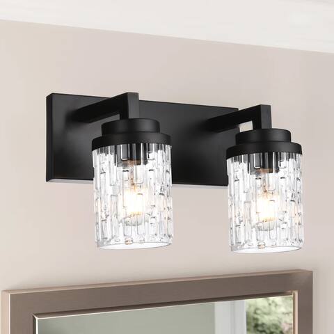 Bathroom Lighting Industrial Wall Lamp with Clear Grid Glass