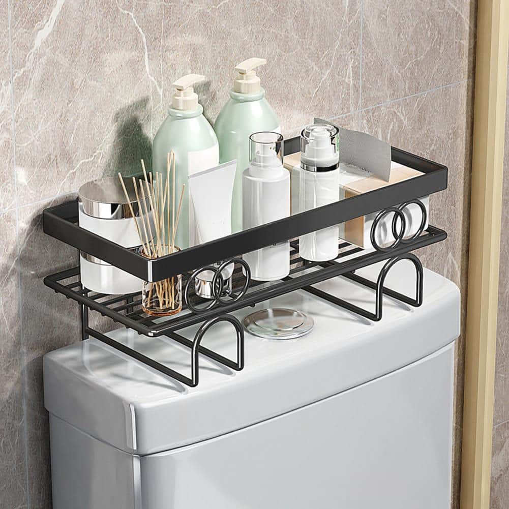Over The Toilet Storage Shelf, Large Capacity Bathroom Storage Organizer, Punch-Free Metal Home Storage Rack
