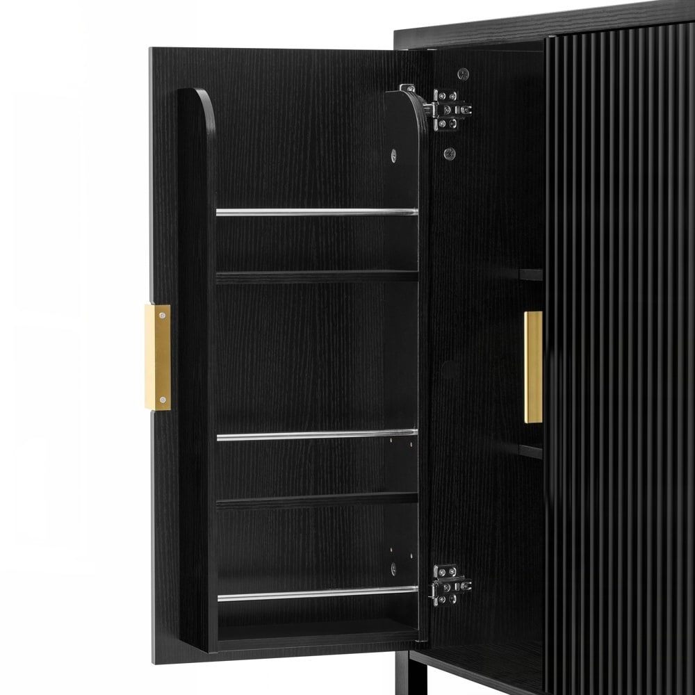 4-Door Sideboard with Back-of-Door Storage Racks and Side Hooks