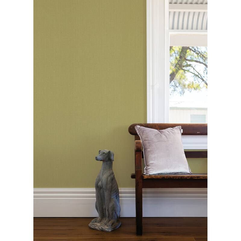 A-Street Prints Qiaohui Green Petite Weave Wallpaper