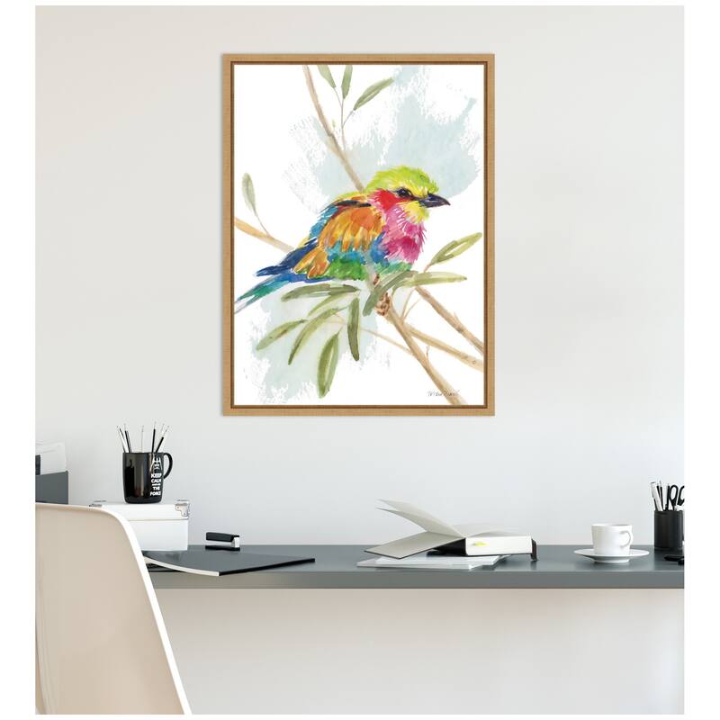 Kate and Laurel Bright Bird by Patricia Shaw Framed Canvas Wall Art Print