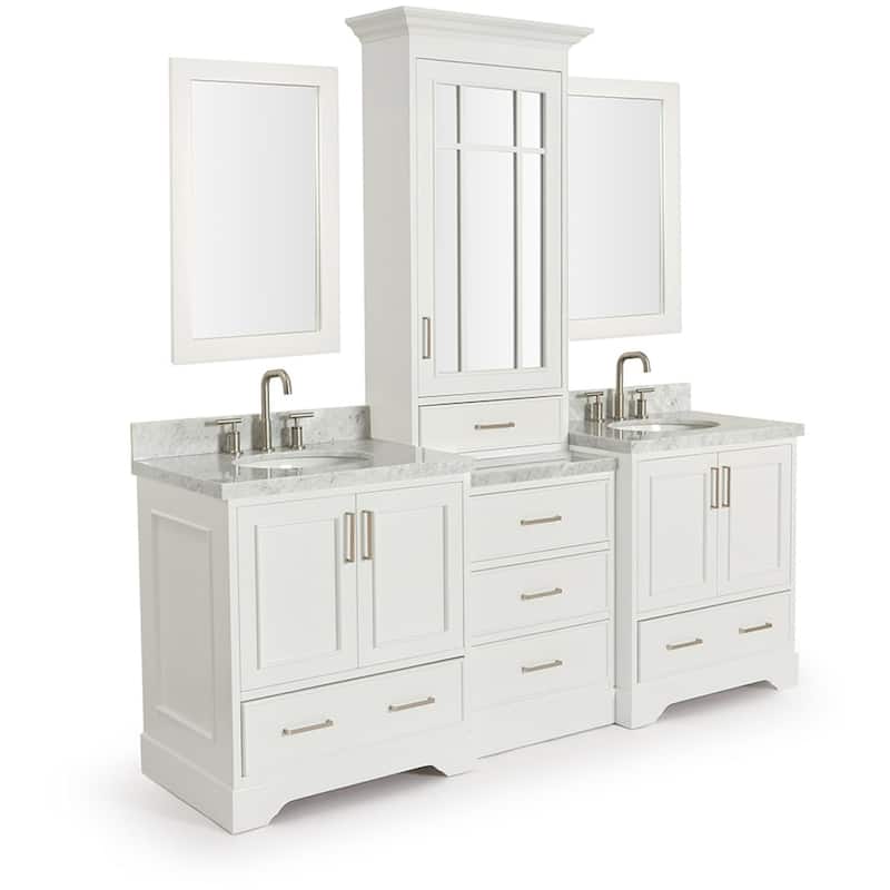 Ariel M085DCWO Stafford 84" Free Standing Double Oval Basin Vanity Set