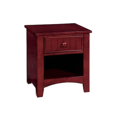 One Drawer Wooden Nightstand