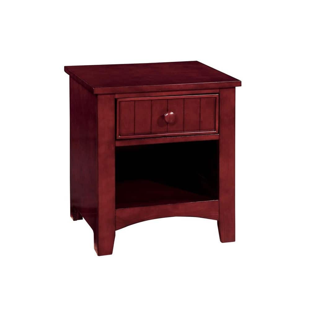 One Drawer Wooden Nightstand