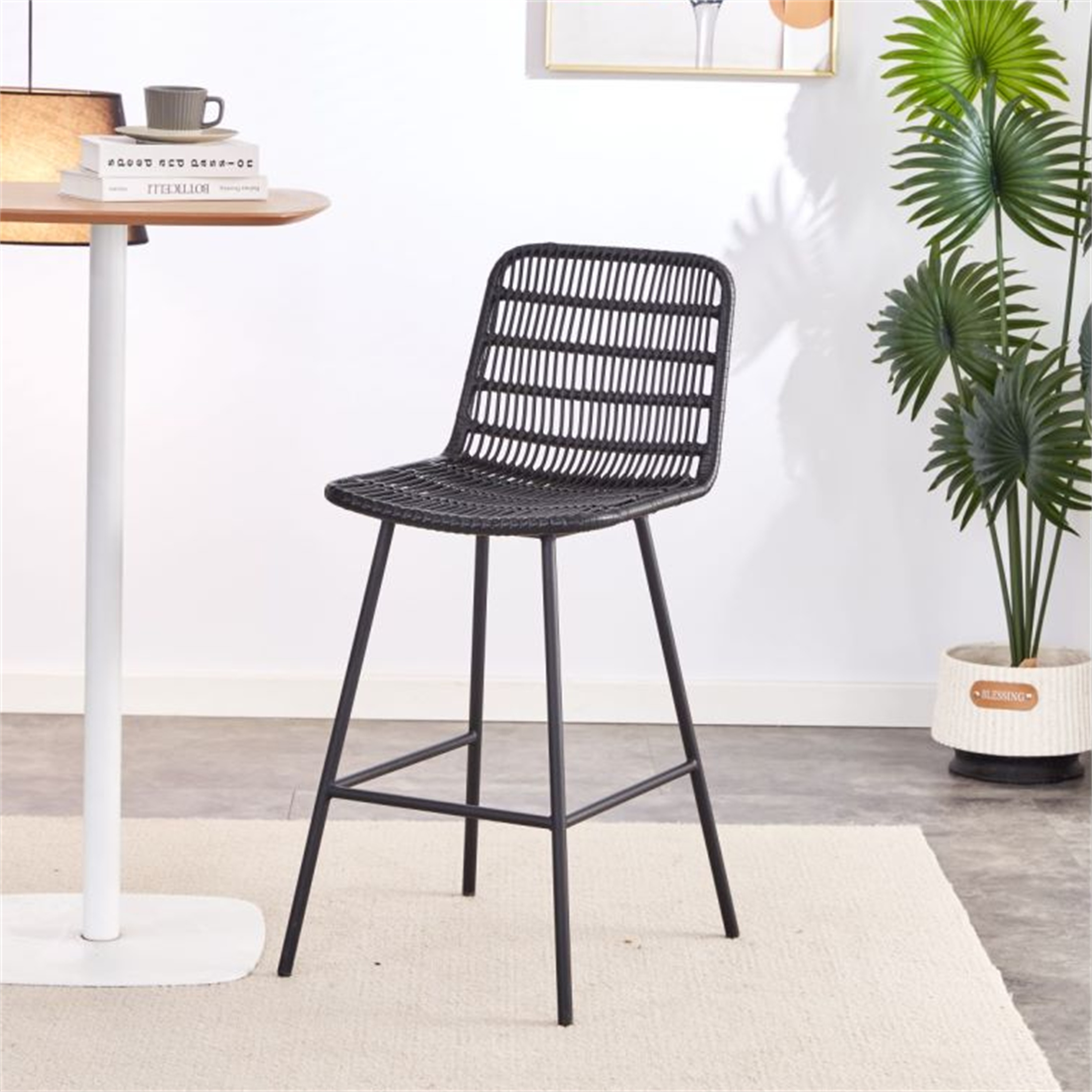 Black rattan bar deals