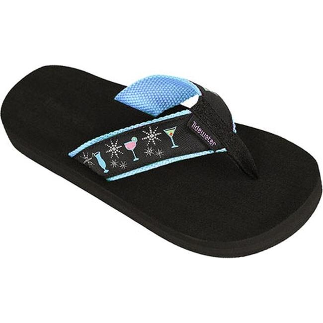 Tidewater Sandals Women's Glamour Cocktail Flip Flop Turquoise/Pink