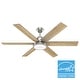 preview thumbnail 27 of 40, Hunter 60" Warrant Ceiling Fan with LED Light, Wall Control - Windmill - Farmhouse, Industrial, Contemporary - ENERGY STAR Brushed Nickel