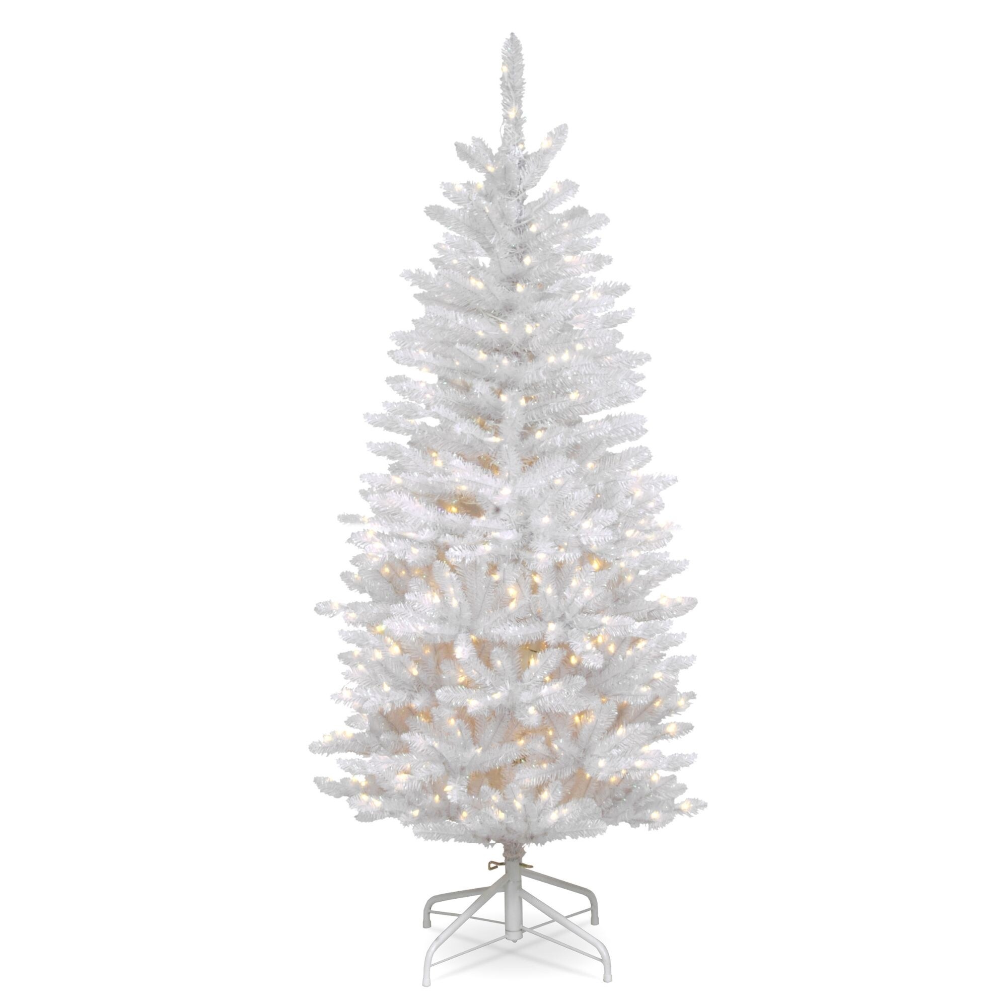 4.5' Kingswood White Fir Pencil Artificial Christmas Tree Clear Lights - 4.5 Foot