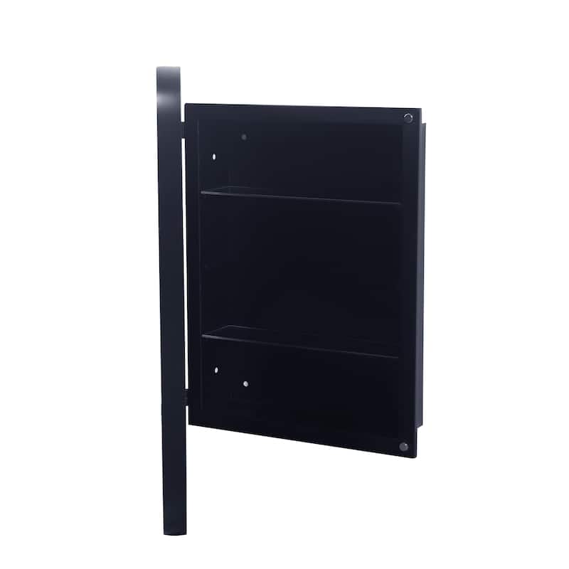 Recessed Metal Framed Medicine Cabinet with Mirror