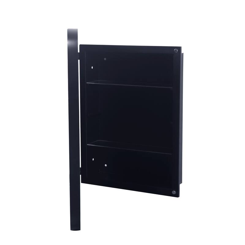 Wall Mount Metal Framed Medicine Cabinet with Storage