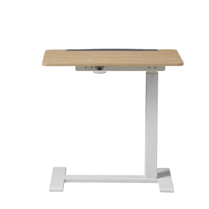KOWO Electric Height Adjustable Side Table Soft Touch Bedside End Table with Quiet Motor, Modern Nightstand for Home & Office