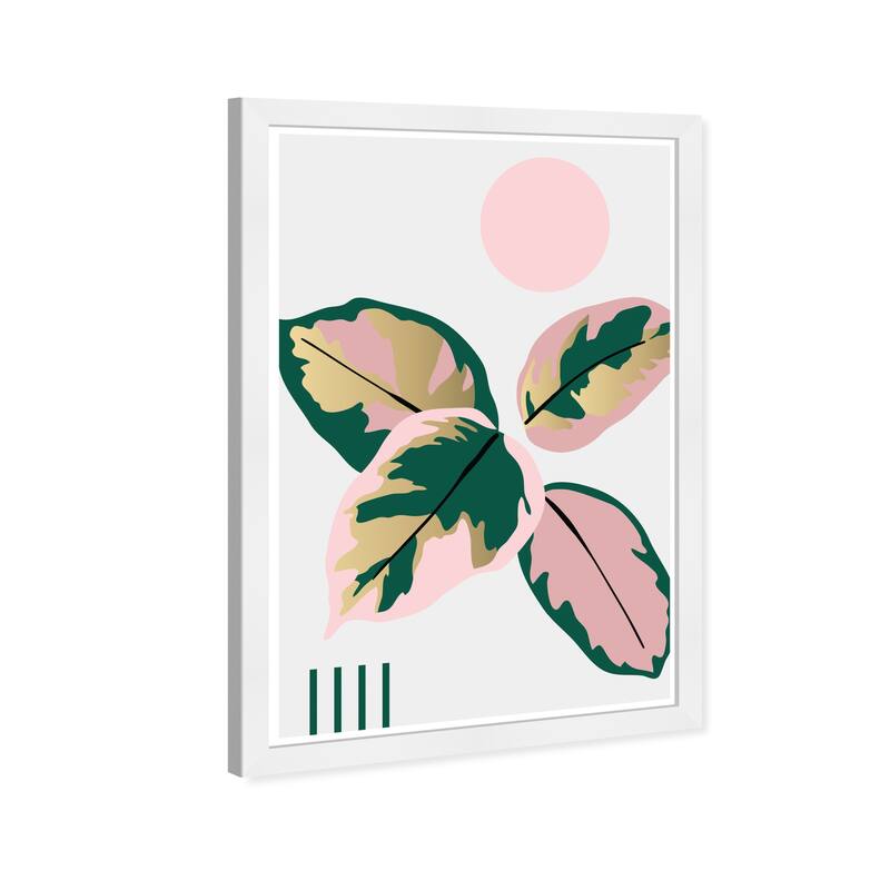 Wynwood Studio Prints Floral and Botanical pastel leaf Pink and Tropical Wall Art Canvas Print