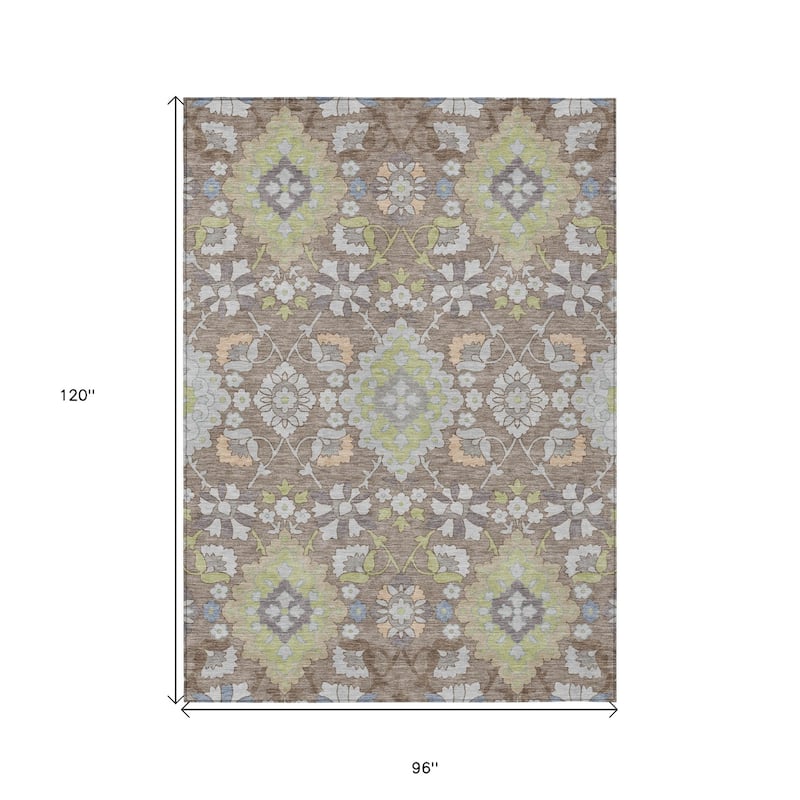 HomeRoots Oriental Traditional Rectangle Outdoor Rug
